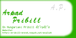 arpad pribill business card